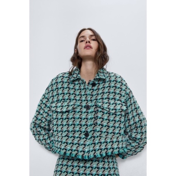 Zara women’s tweed jacket blazer - Picture 2 of 5